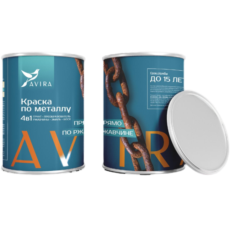 Износостойкая краска по металлу 4в1 AVIRA